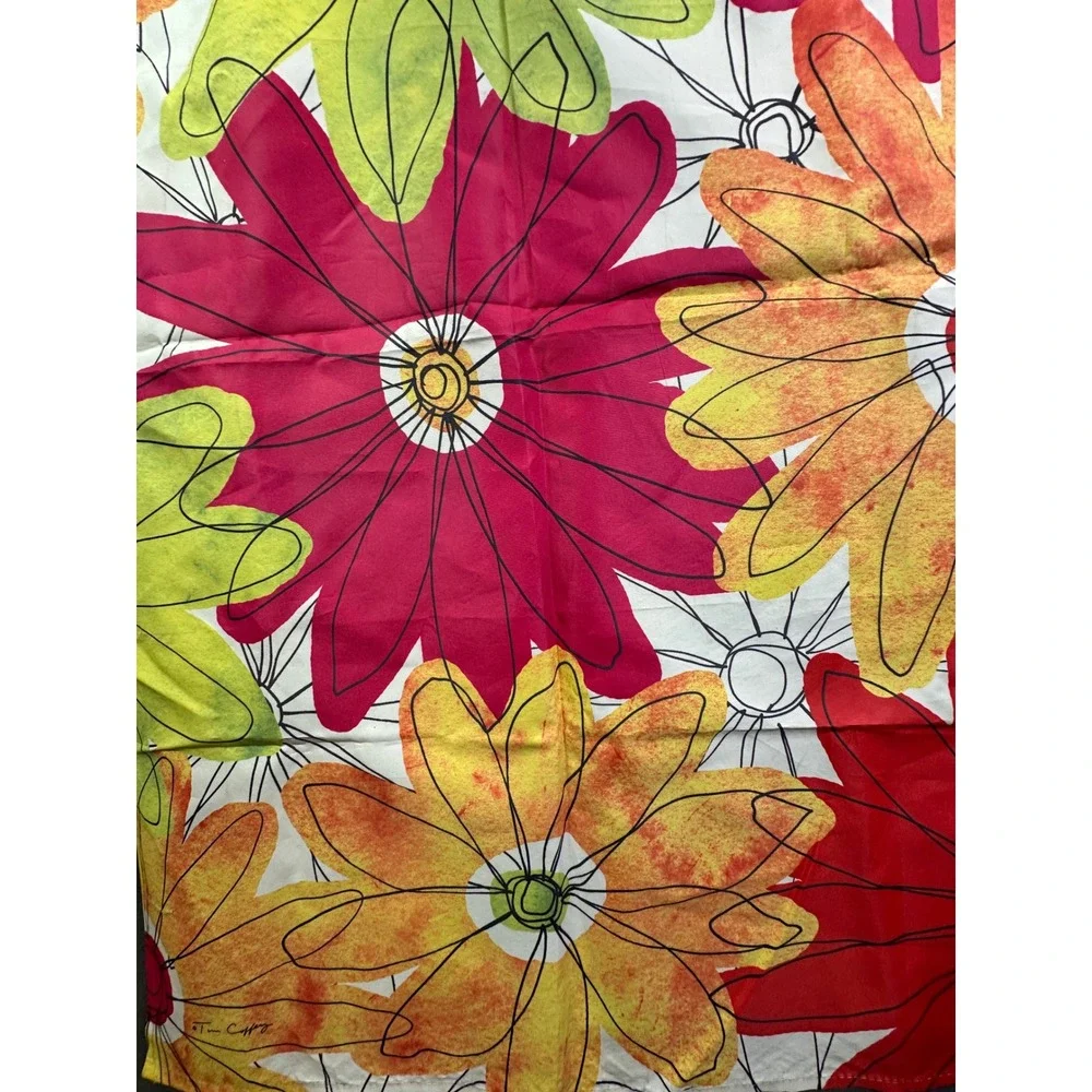 Evergreen Enterprises Floral‎ Welcome Garden Flag Large Pink Green Orange 28x40
